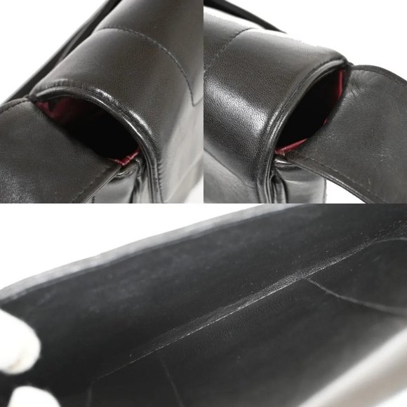 Auth CHANEL CC Logo madomoazeru Shoulder Bag Leather Black GHW Vintage - Picture 11 of 16